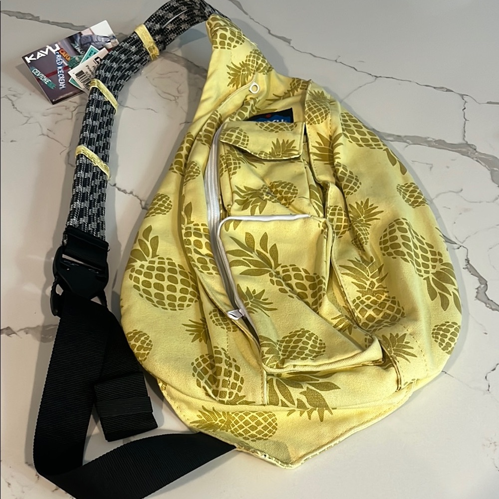 KAVU NWT Yellow Pineapple Sling Bag